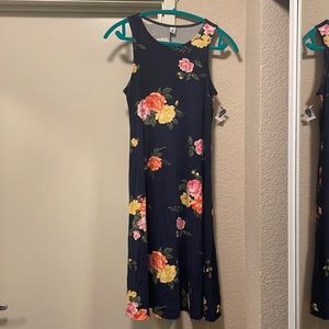 Navy tall floral dress Old Navy